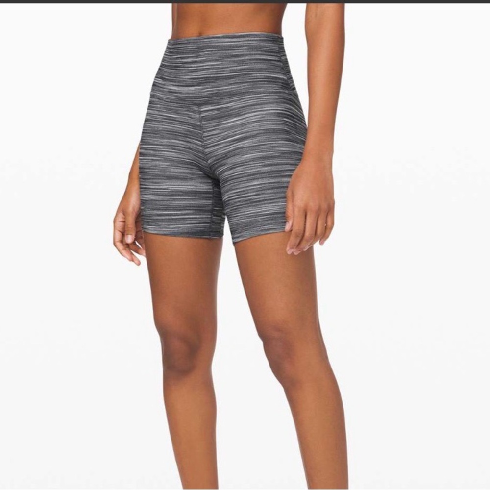 Lululemon Align Short Mini Space Dye Herringbone Heathered Black White / Black